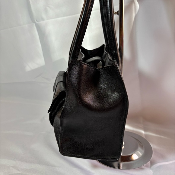 WILSONS LEATHER ROMA Elegant Black Leather Tote Bag - Picture 4 of 9